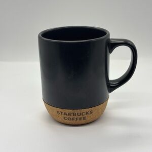 Starbucks Coffee Mug Cork Bottom Brown Black Ceramic Cup